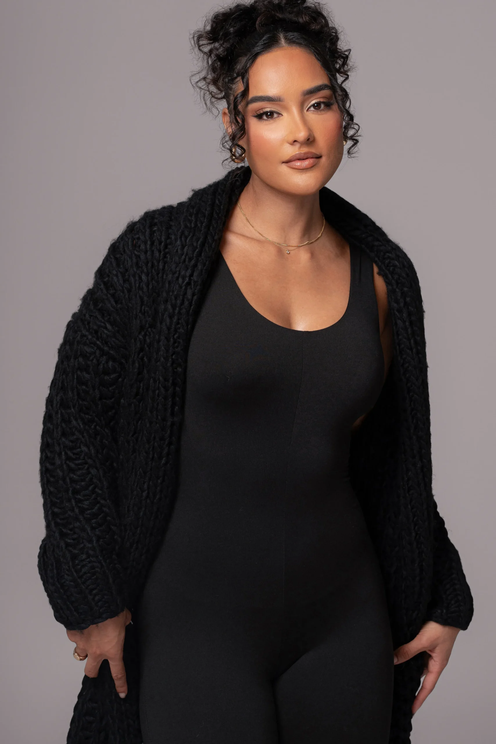 black_hold_me_close_shawl_1.webp JLUXLABEL Black Hold Me Close Shawl Collar Cardigan