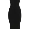 JLUXLABEL Black Ivone Asymmetrical Midi Dress