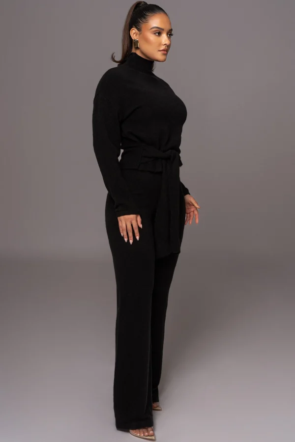 JLUXLABEL Black Ivy Sweater Knit Pant Set