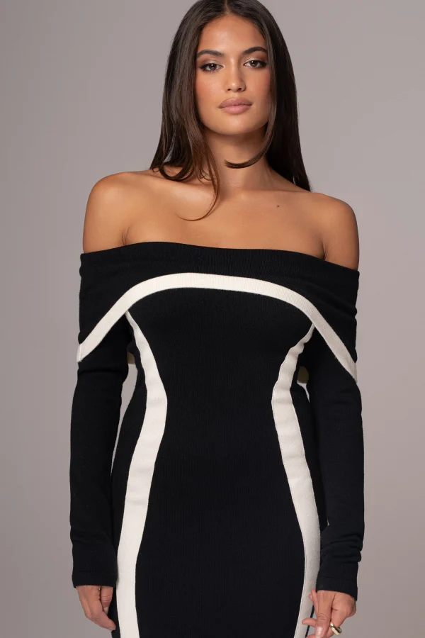 JLUXLABEL Black Janet Off Shoulder Maxi Dress