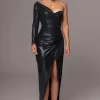JLUXLABEL Black Kaleah Metallic Maxi Dress