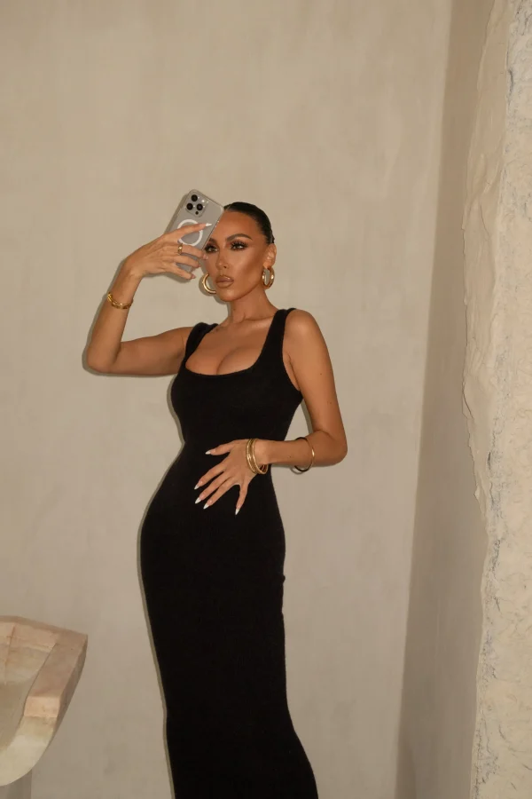JLUXLABEL Black Karolina Knit Maxi Dress