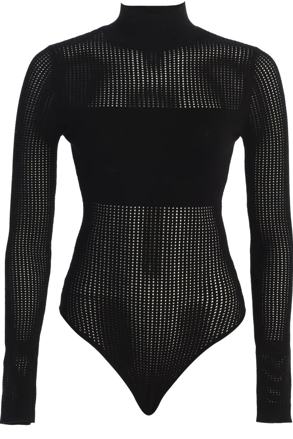 JLUXLABEL Black Klaudette Knit Bodysuit