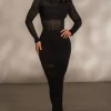JLUXLABEL Black Lina Knit Maxi Skirt