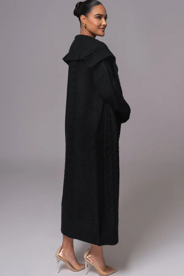 JLUXLABEL Black Malinda Sweater Knit Cardigan