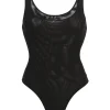 JLUXLABEL Black Mesh Essentials Tank Bodysuit Undergarment