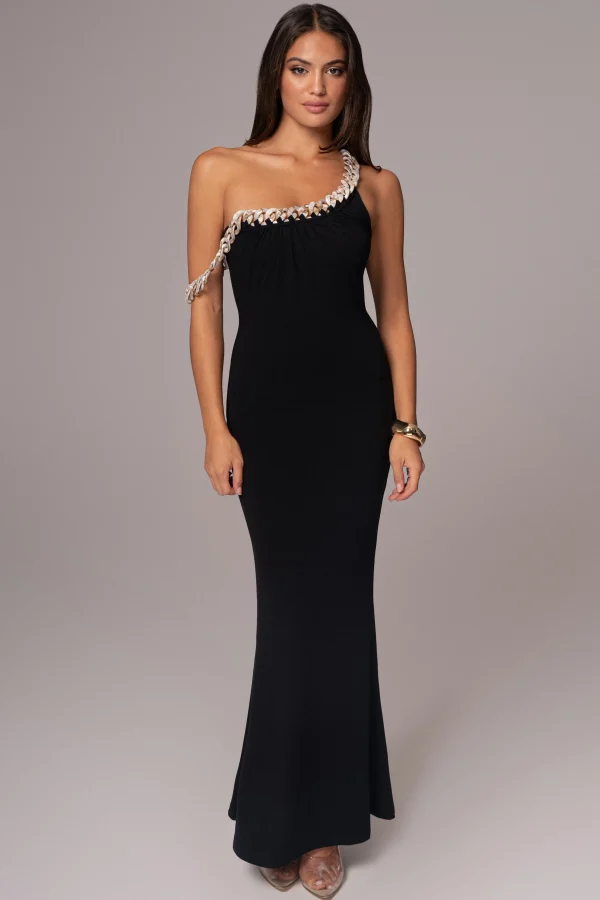 JLUXLABEL Black Monette Asymmetric Dress