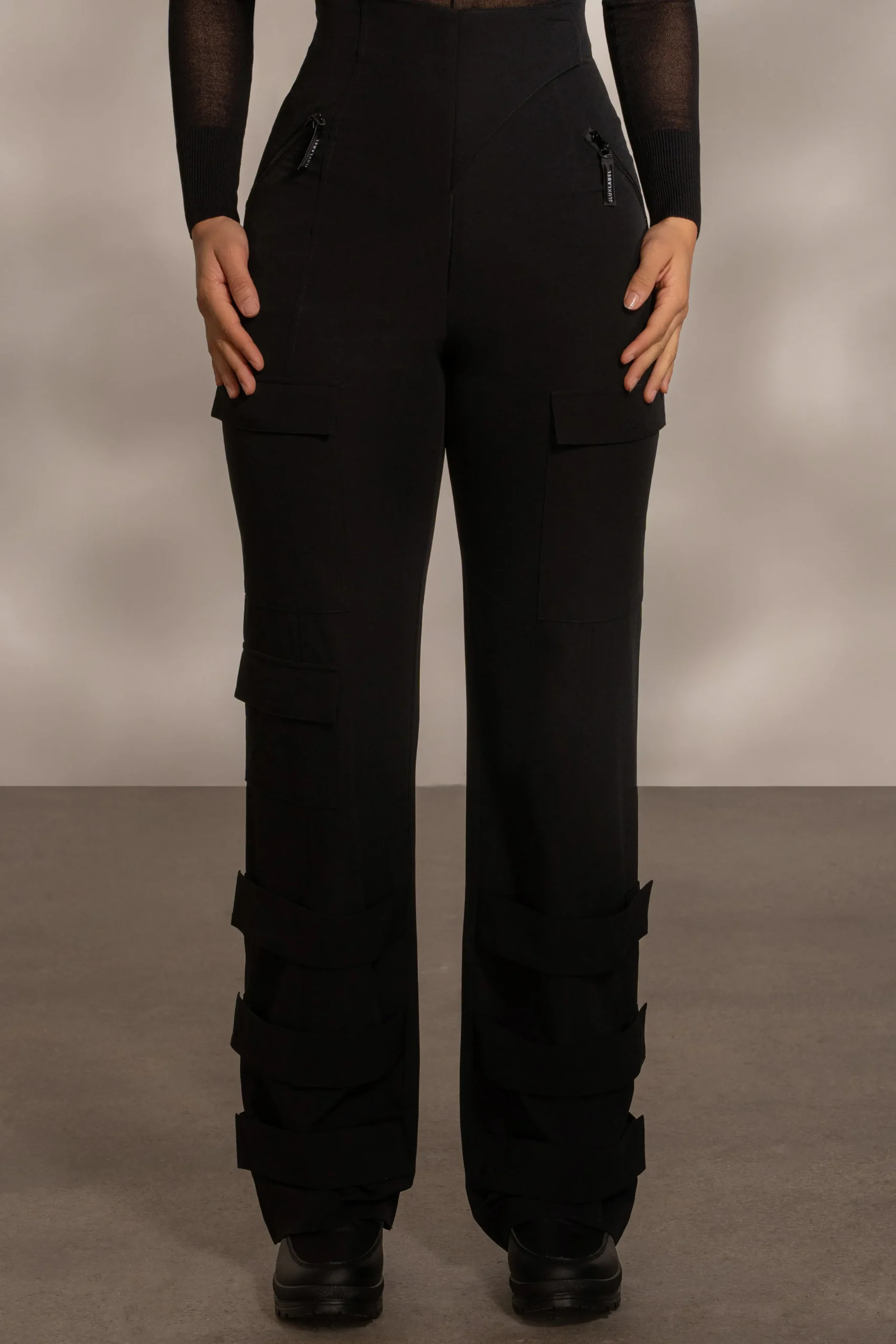 black_nyah_nylon_utility__1.webp JLUXLABEL Black Nyah Nylon Utility Pants