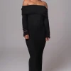 JLUXLABEL Black Olivea Knit Maxi Dress