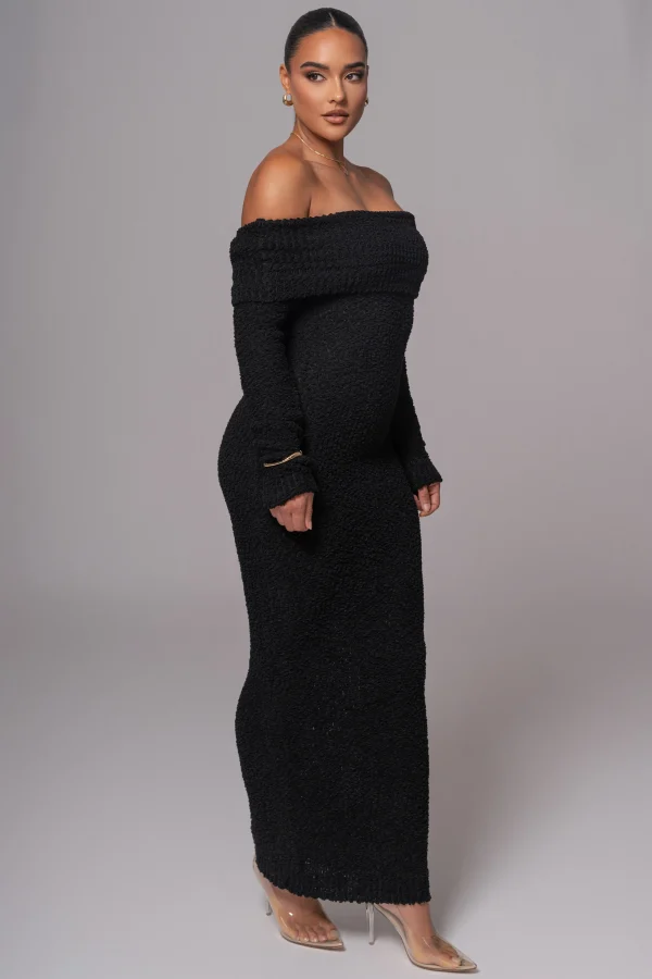 JLUXLABEL Black Olivea Knit Maxi Dress
