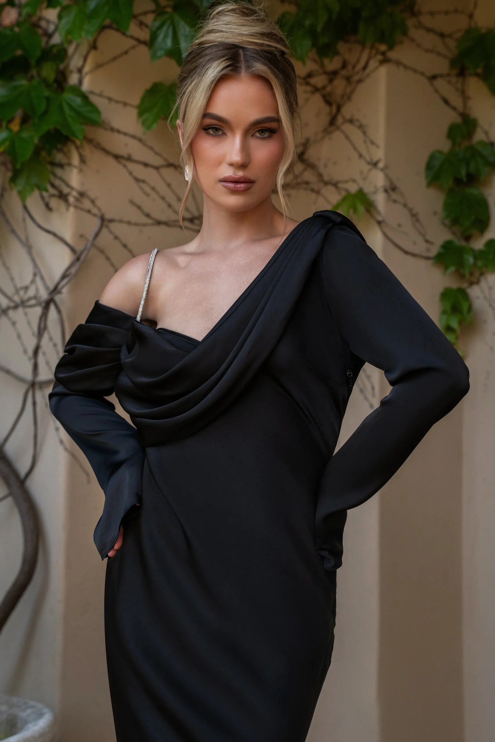 black_one_and_only_satin__2.webp JLUXLABEL Black One And Only Satin Dress