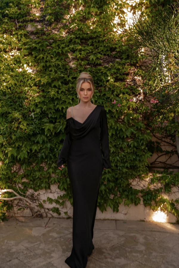 JLUXLABEL Black One And Only Satin Dress
