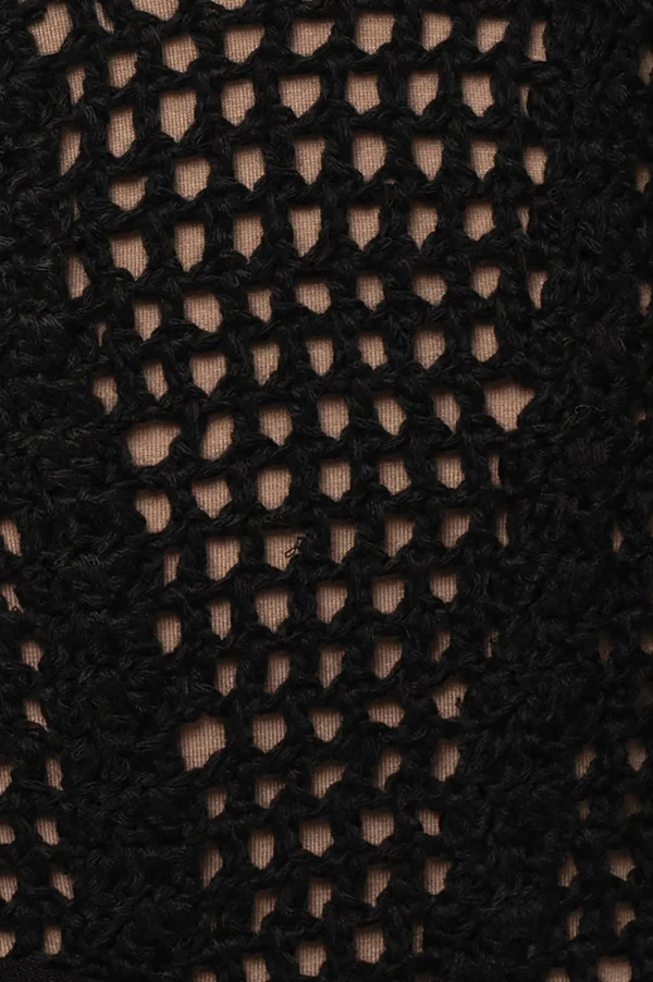 JLUXLABEL Black Pacific Tides Crochet Maxi Dress