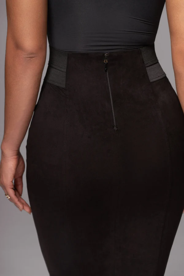JLUXLABEL Black Phoenix Suede Skirt