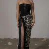 JLUXLABEL Black Positano Printed Sarong Skirt