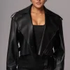 JLUXLABEL Black Raja Faux Leather Jacket
