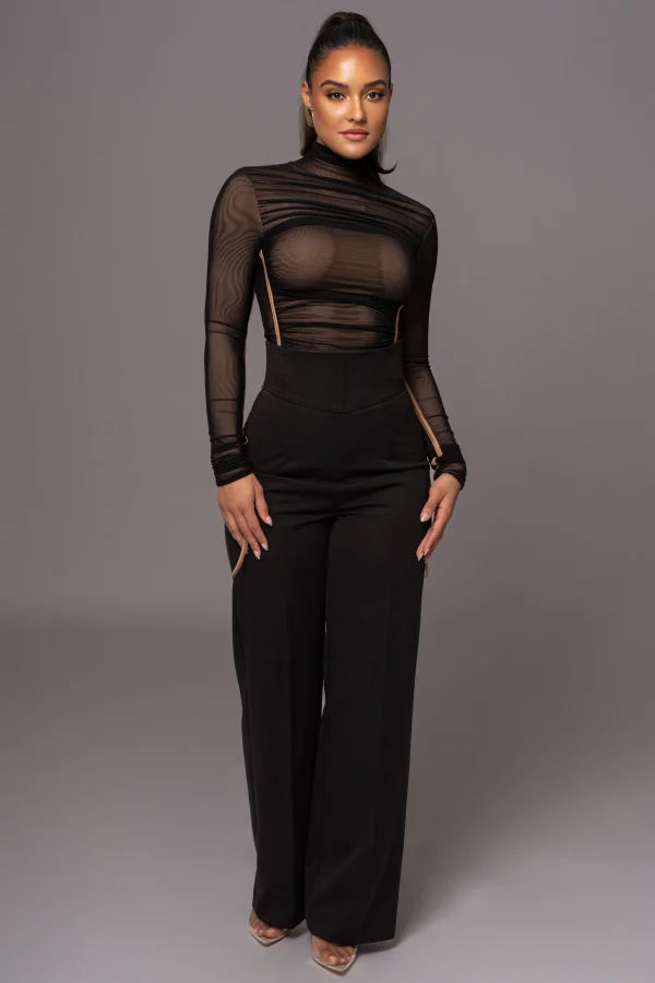 JLUXLABEL Black Santiana Turtleneck Top