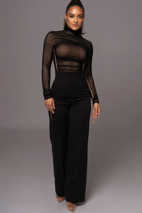 JLUXLABEL Black Santiana Turtleneck Top