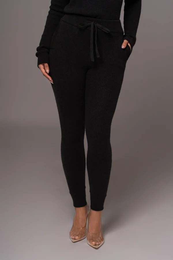 JLUXLABEL Black Sedona Knit Pant Set