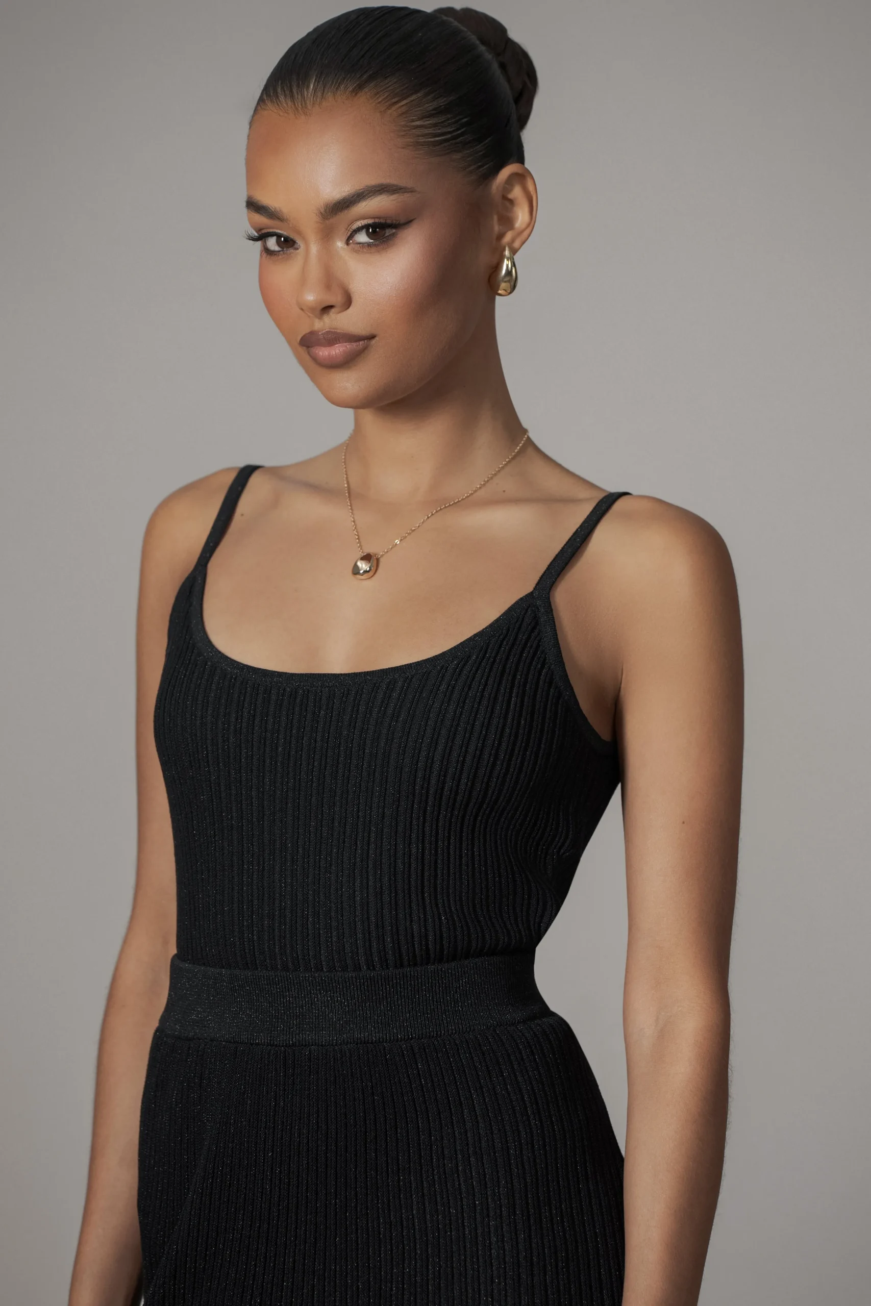 black_serena_ribbed_skirt_6.webp JLUXLABEL Black Serena Ribbed Skirt Set
