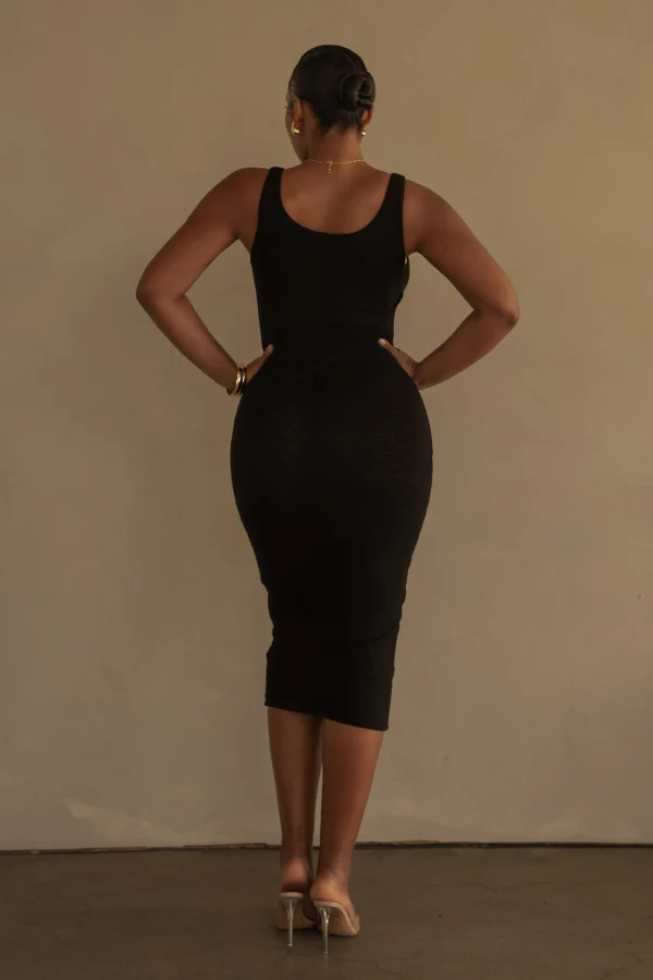 JLUXLABEL Black Shift Of Feelings Midi Dress