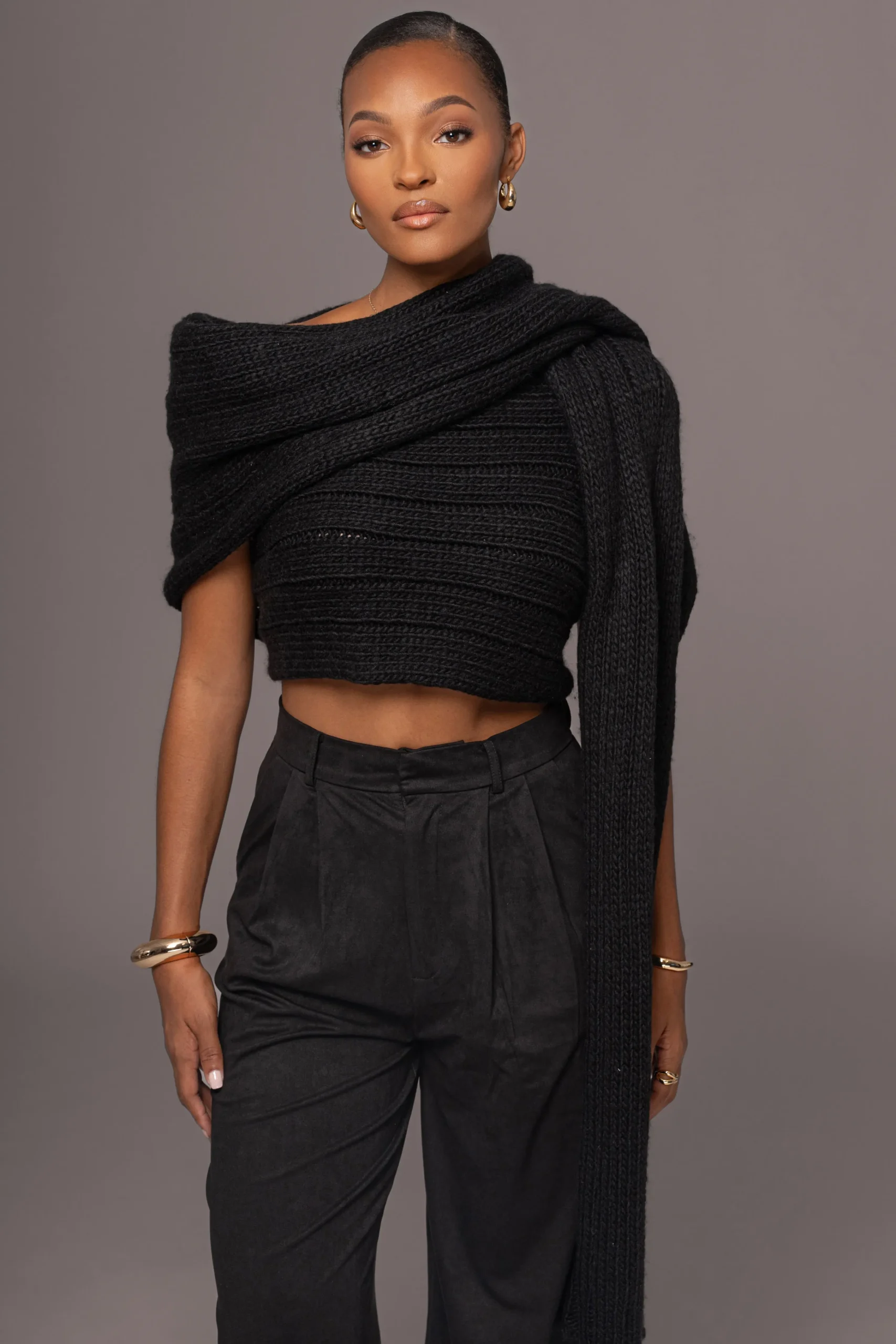 black_soft_life_cable_kni_0.webp JLUXLABEL Black Soft Life Cable Knit Sweater Top