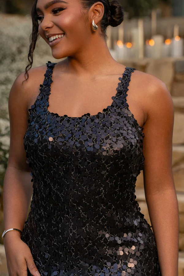 JLUXLABEL Black Sparkling Moments Sequin Maxi Dress