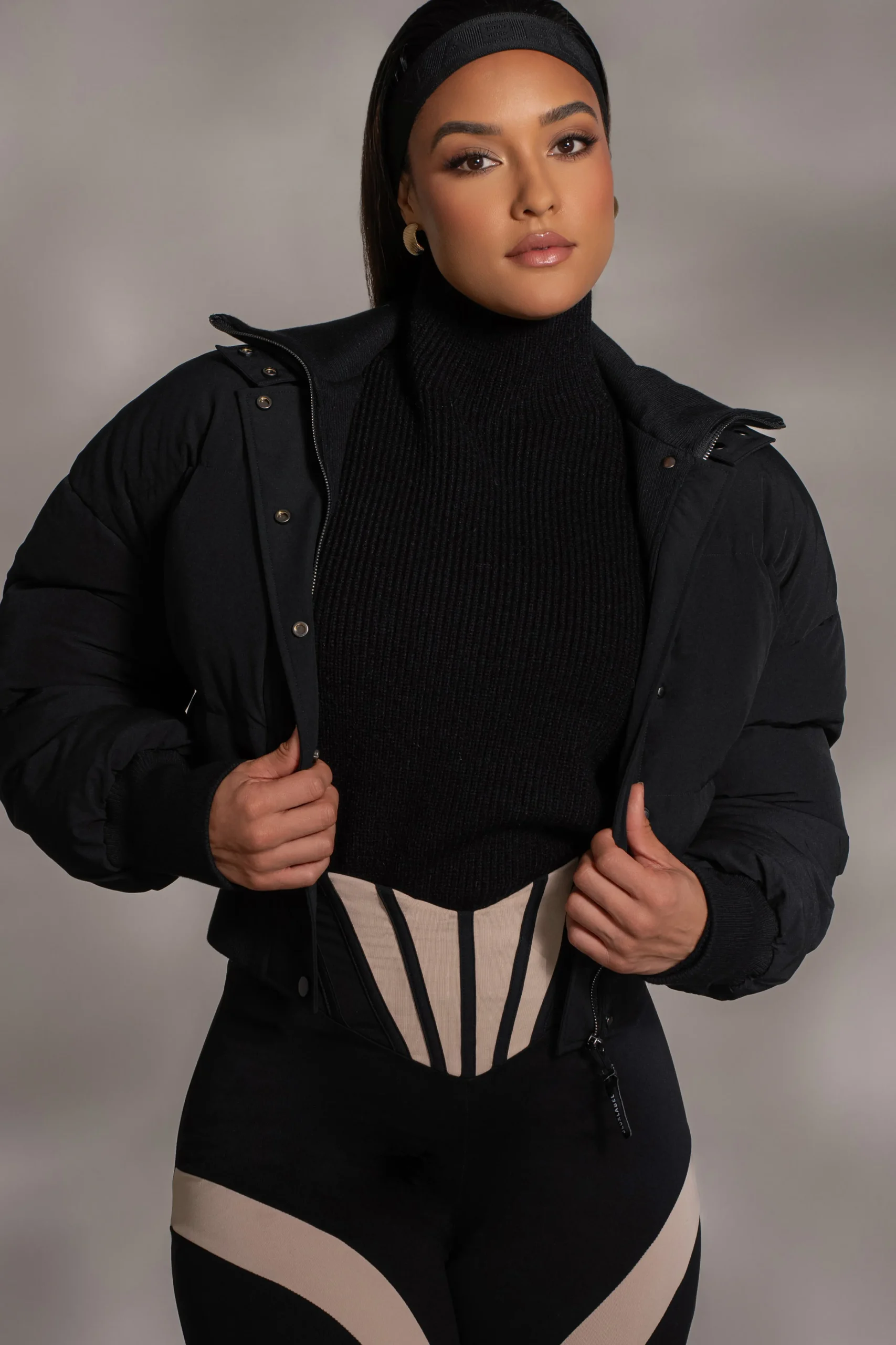 black_stassie_ribbed_jack_2.webp JLUXLABEL Black Stassie Ribbed Jacket