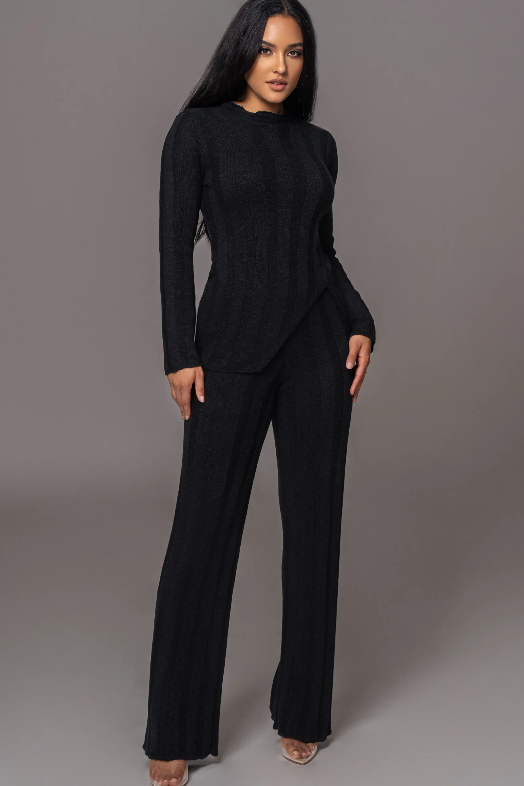 black_take_a_chance_ribbe_0.webp JLUXLABEL Black Take A Chance Ribbed Pant Set