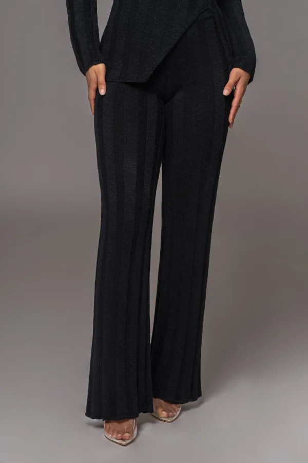 JLUXLABEL Black Take A Chance Ribbed Pant Set