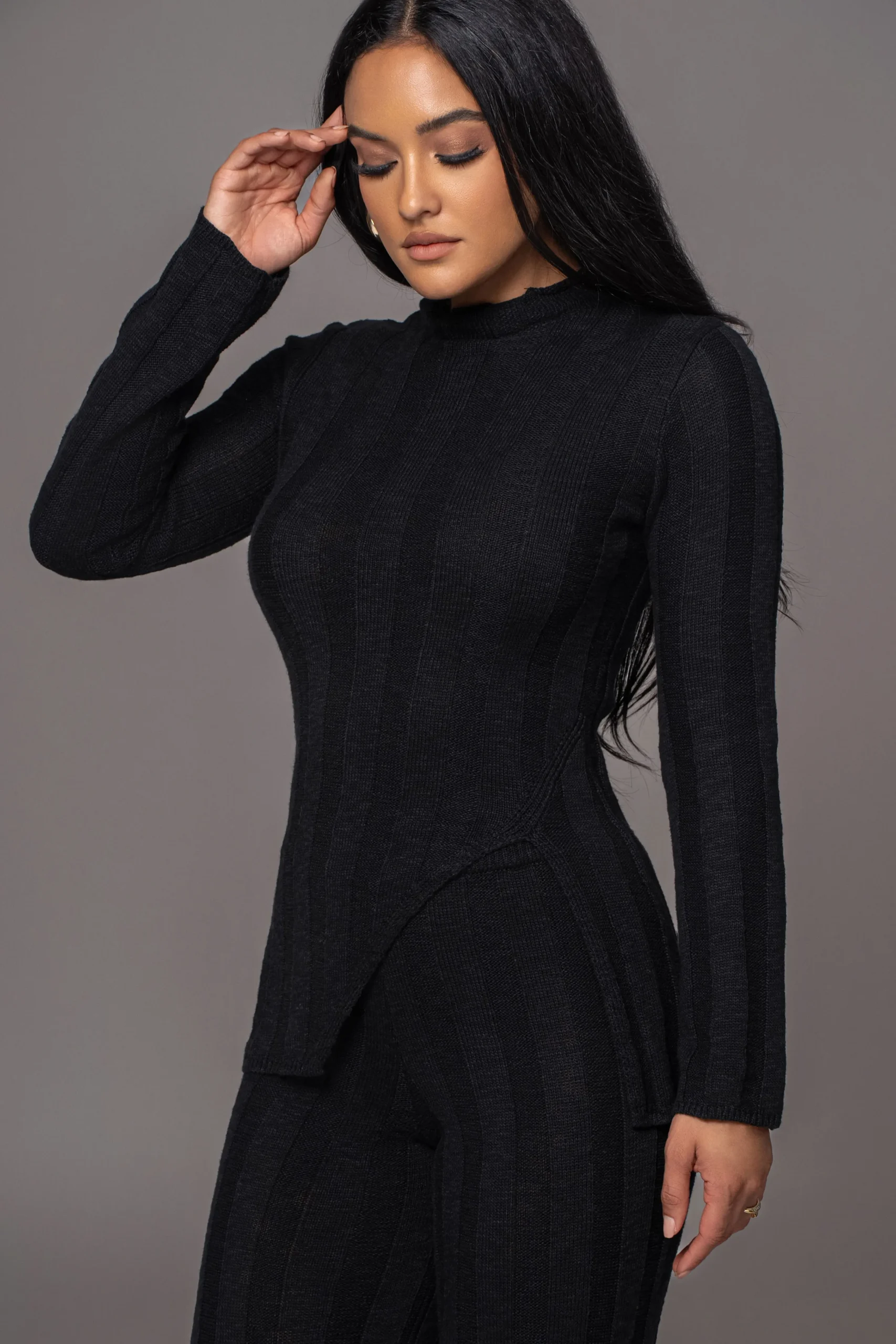 black_take_a_chance_ribbe_6.webp JLUXLABEL Black Take A Chance Ribbed Pant Set