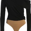 JLUXLABEL Black Ultra High Neck Bodysuit