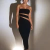 JLUXLABEL Black Unpredictable Midi Dress