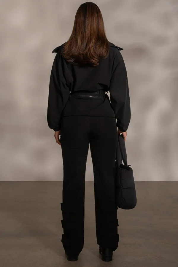 JLUXLABEL Black Willow Belted Jacket