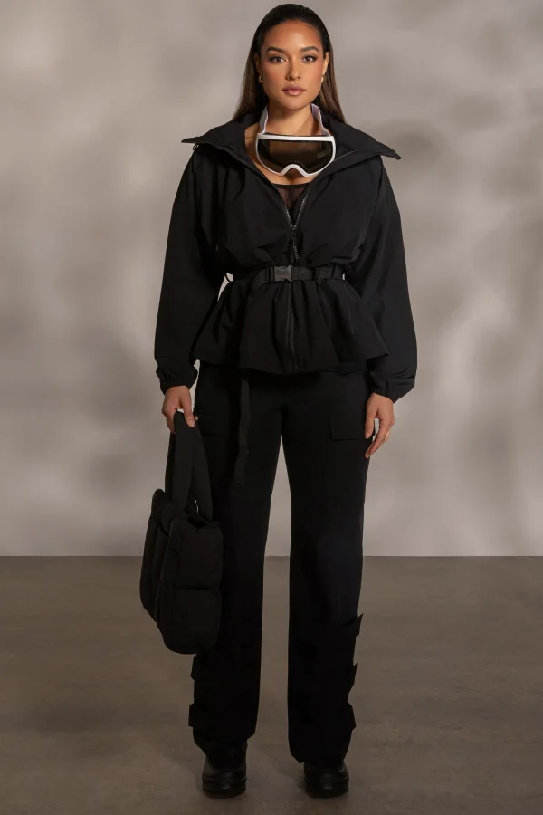JLUXLABEL Black Willow Belted Jacket