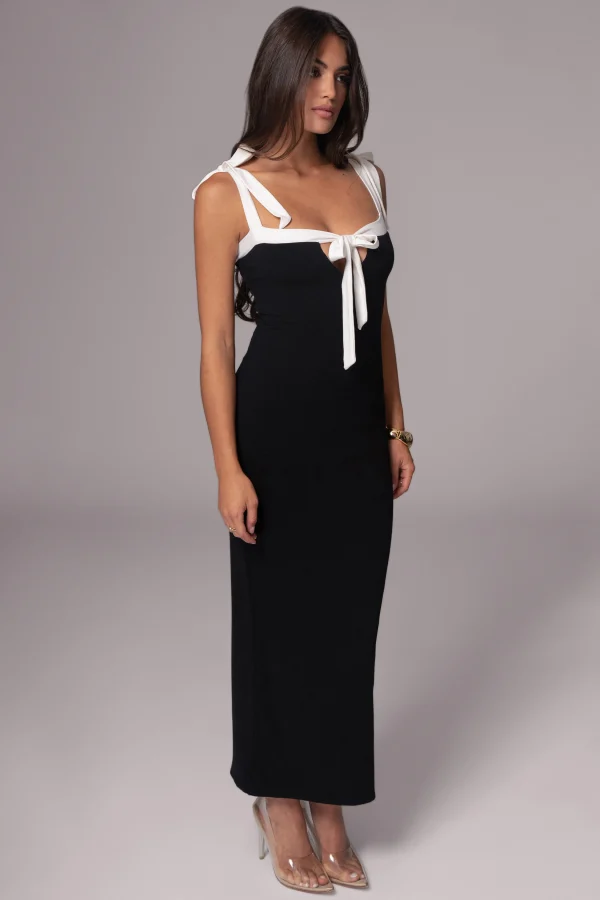 JLUXLABEL Black/Beige Clarice Reversible Maxi Dress