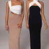 JLUXLABEL Black/Beige Dominic Reversible Maxi Dress