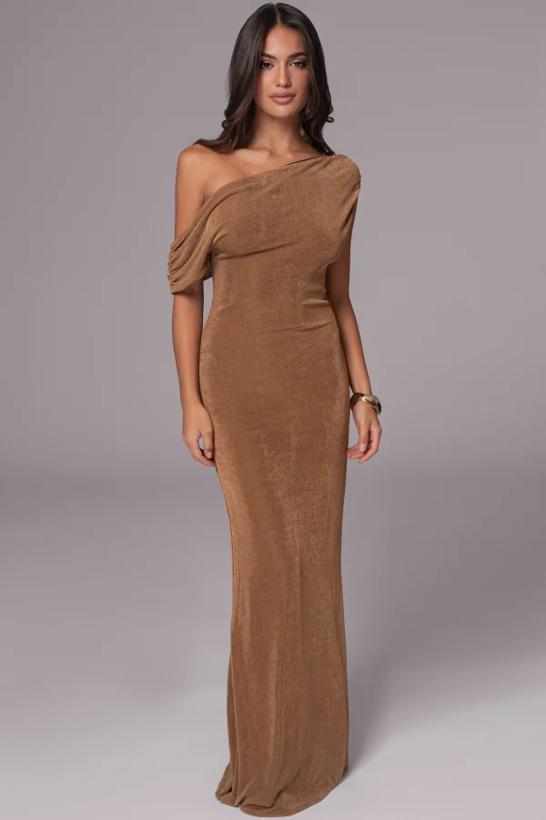 JLUXLABEL Black/Brown Classic Elegance Reversible Maxi Dress