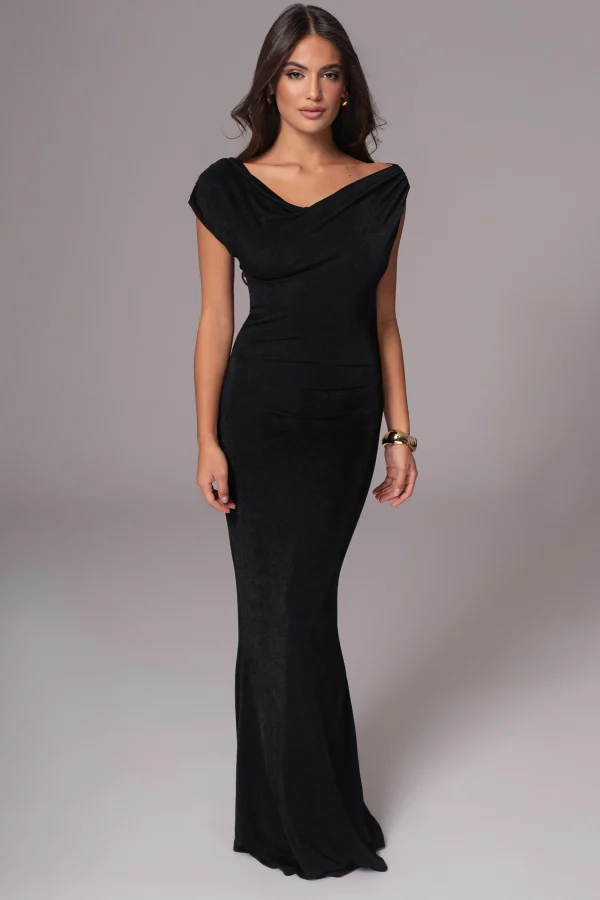 JLUXLABEL Black/Brown Classic Elegance Reversible Maxi Dress