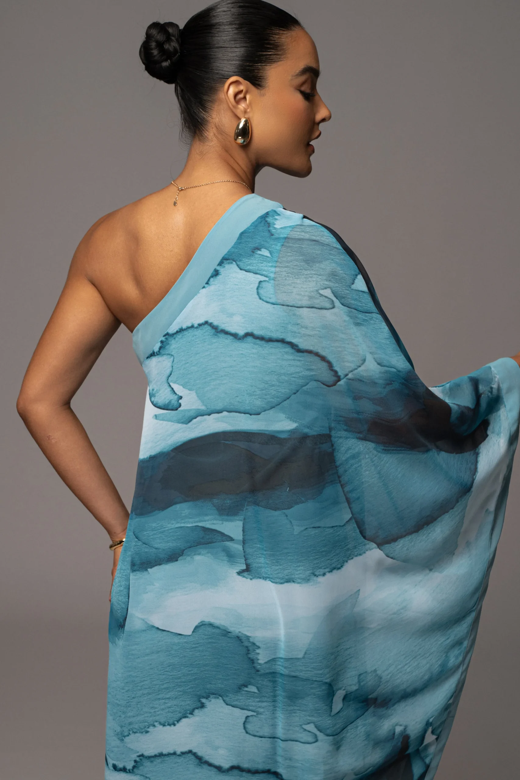 blue_abstract_mariel_one__5.webp JLUXLABEL Blue Abstract Mariel One Shoulder Maxi Dress