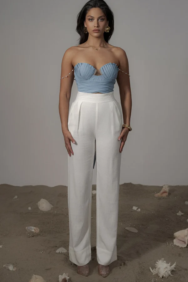 JLUXLABEL Blue Arielle Bustier Top