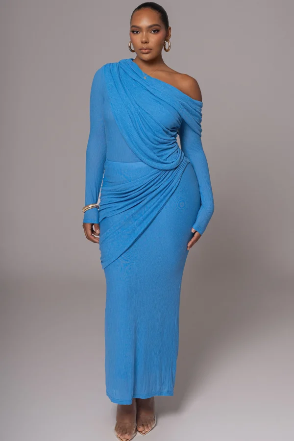 JLUXLABEL Blue Paradise Hills Maxi Skirt