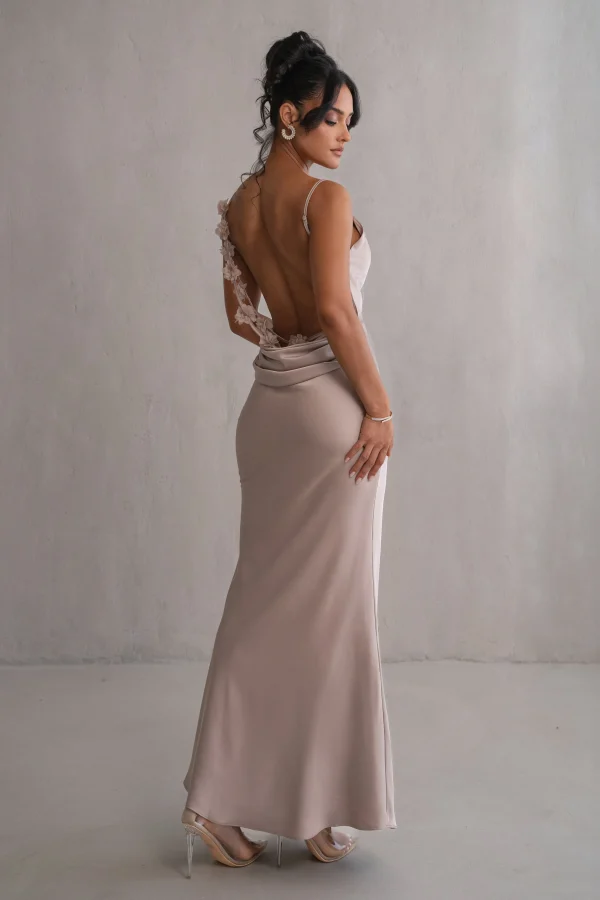 JLUXLABEL Bronze Down The Aisle Satin Gown