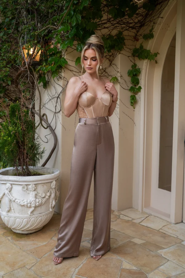 JLUXLABEL Bronze Incomparable Lace Bodysuit