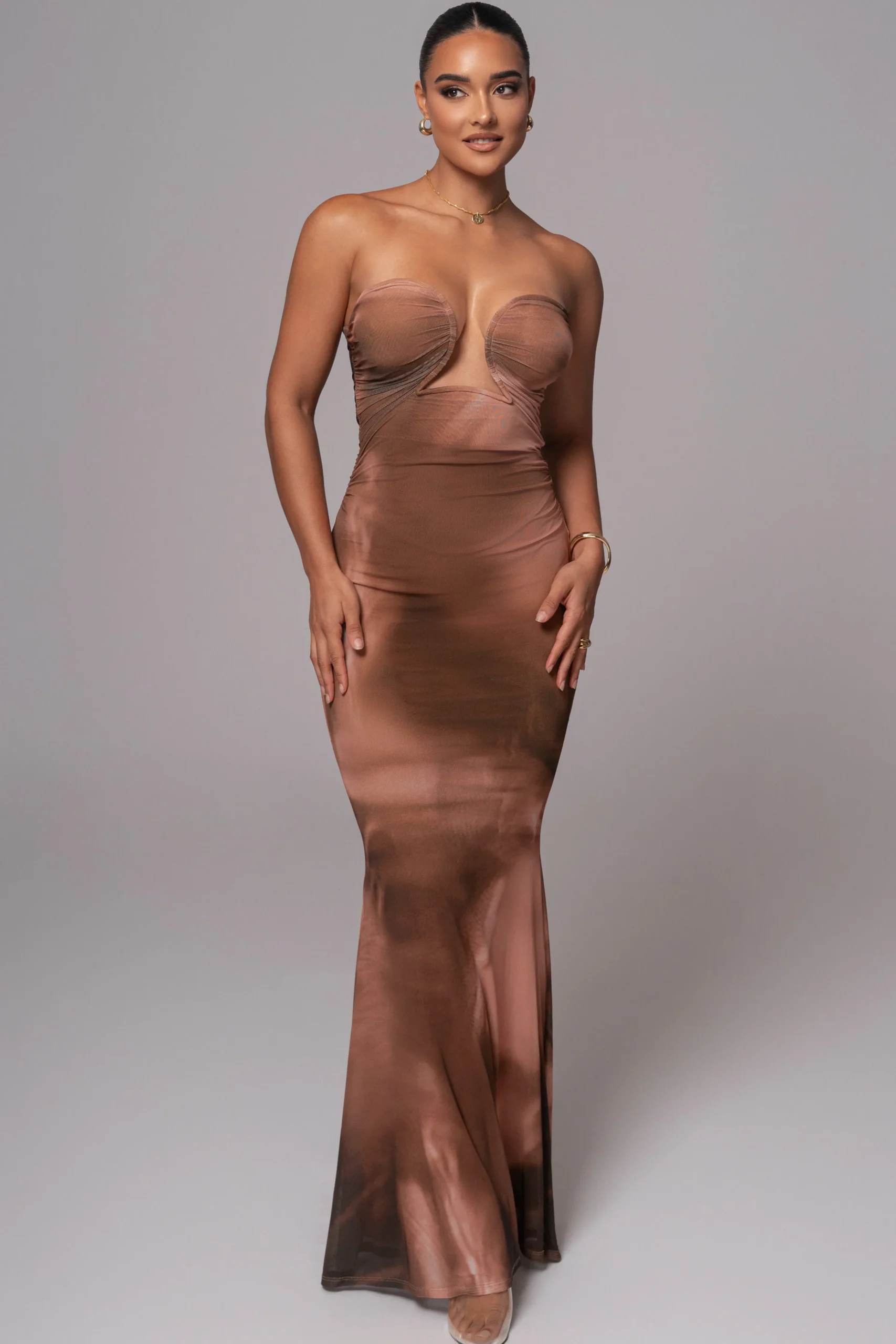 brown_abstract_bethany_st_2.webp JLUXLABEL Brown Abstract Bethany Strapless Maxi Dress