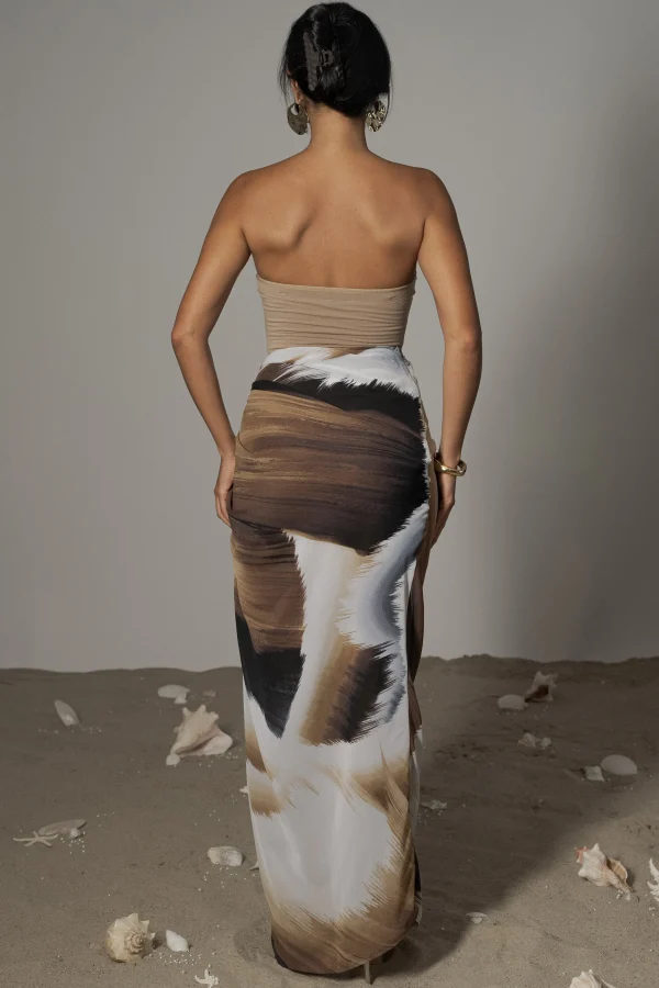 JLUXLABEL Brown Print Noelia Printed Skirt