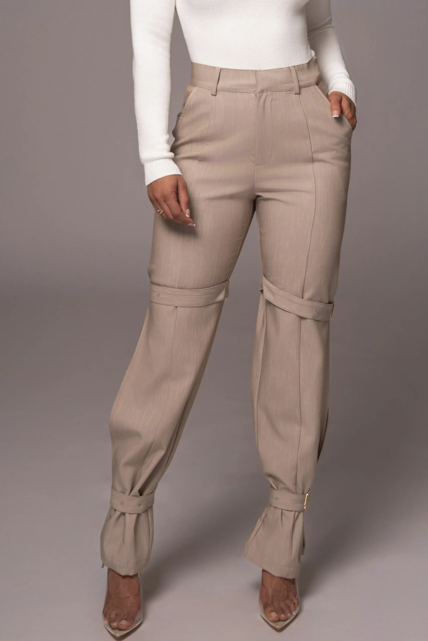 brown_refined_belted_leg__3.webp JLUXLABEL Brown Refined Belted Leg Pants