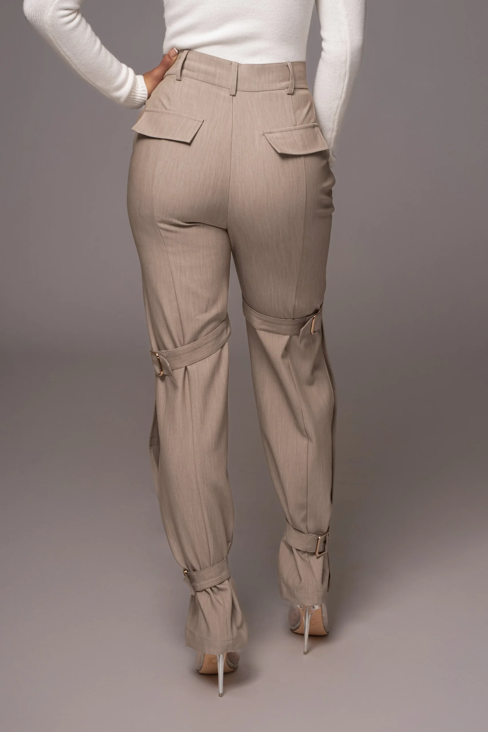 brown_refined_belted_leg__7.webp JLUXLABEL Brown Refined Belted Leg Pants