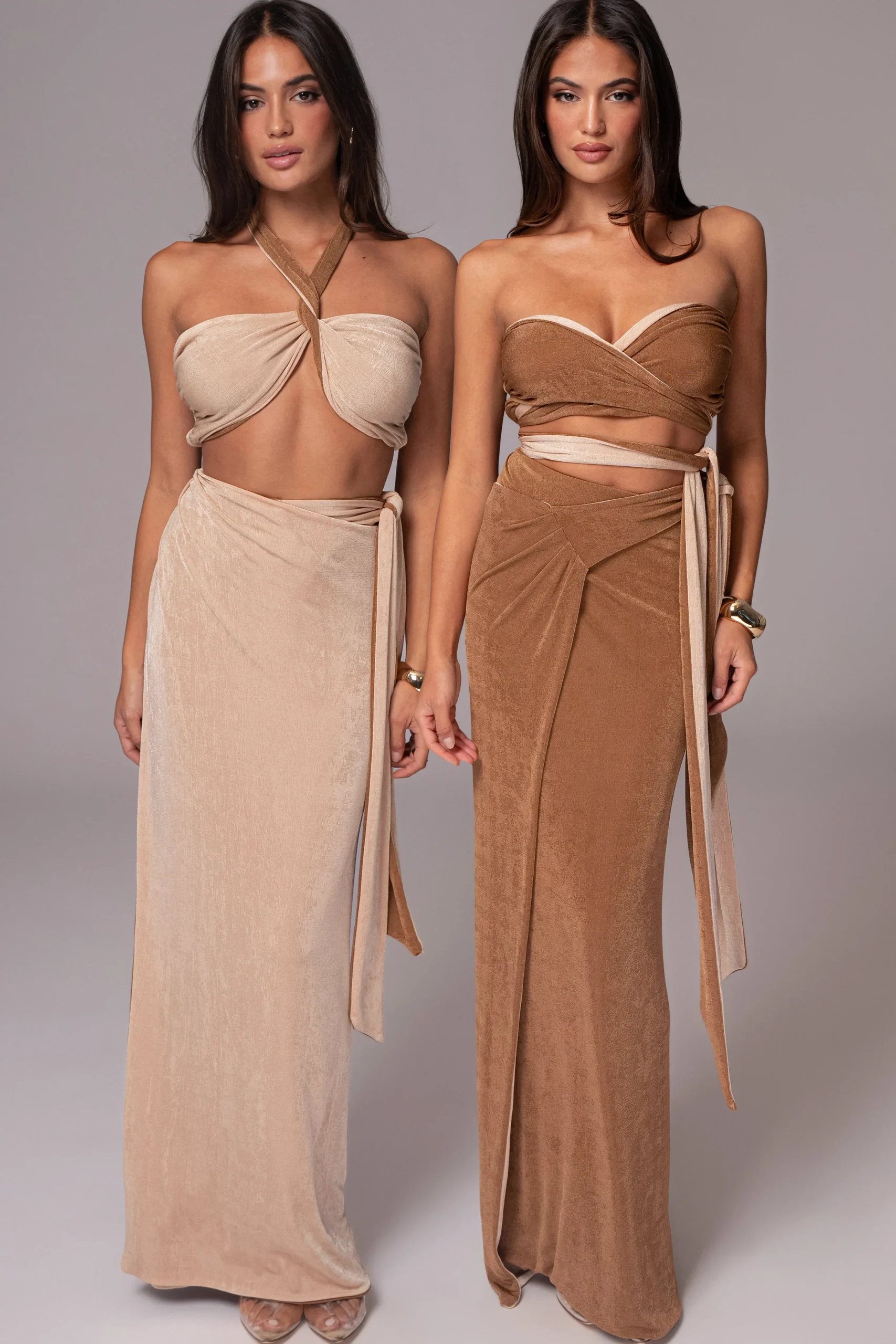 brownbeige_venus_reversib_0.webp JLUXLABEL Brown/Beige Venus Reversible Skirt Set