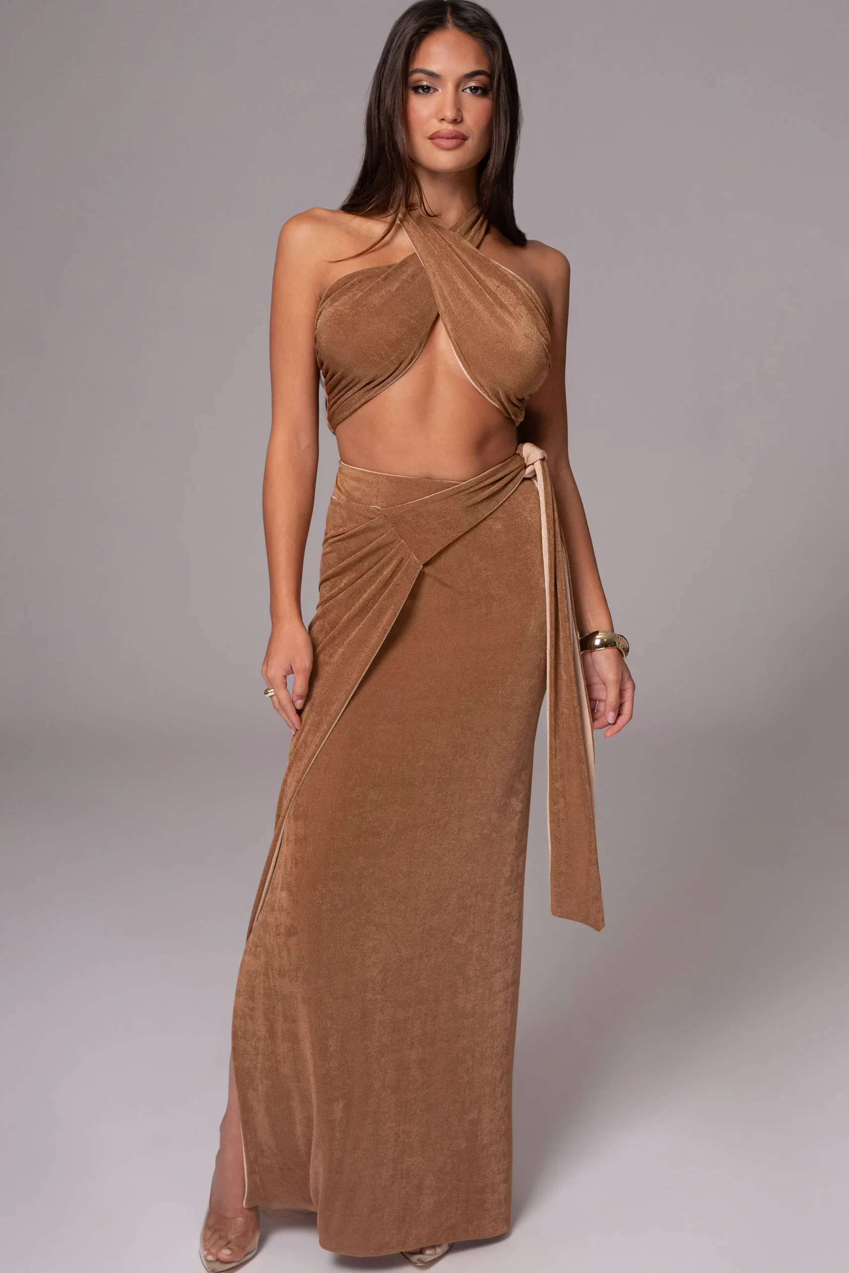 brownbeige_venus_reversib_16.webp JLUXLABEL Brown/Beige Venus Reversible Skirt Set